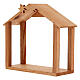 Presepe in vetro colorato con capanna in legno s10
