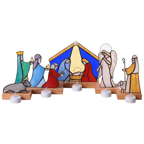 Artisanal Nativity Scene in coloured glass 3