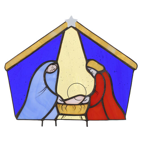 Belén artesanal de vidrio coloreado 4