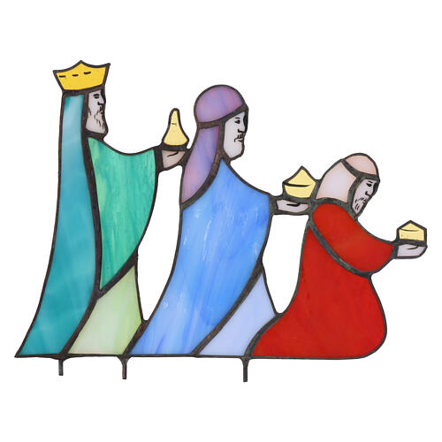 Belén artesanal de vidrio coloreado 6