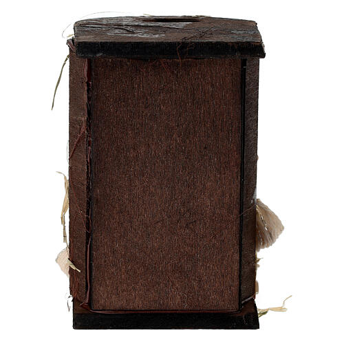 Jesuskind in Holzkrippe mit Heu – für 14 cm Krippe, Terrakotta, neapolitanischer Stil 5