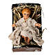 Baby Jesus in the manger, terracotta and wood, 14 cm Neapolitan Nativity Scene s1