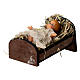 Niño Jesús en cuna de madera y terracota belén napolitano 14 cm s4