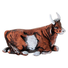 Bœuf terre cuite 14 cm crèche napolitaine