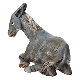 Âne terre cuite pour crèche napolitaine 14 cm