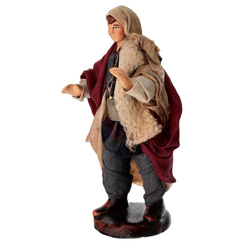 Joueur de flûte en terre cuite 14 cm crèche napolitaine 2