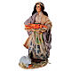Donna con coniglio e carote 14 cm terracotta presepe napoletano s2