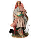Donna con galline 14 cm terracotta presepe napoletano s1
