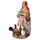 Donna con galline 14 cm terracotta presepe napoletano s2