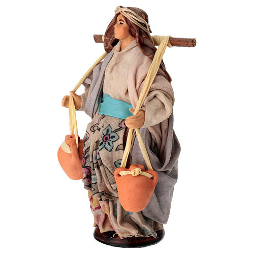 Porteuse d'eau avec cruches en terre cuite 14 cm crèche napolitaine 2
