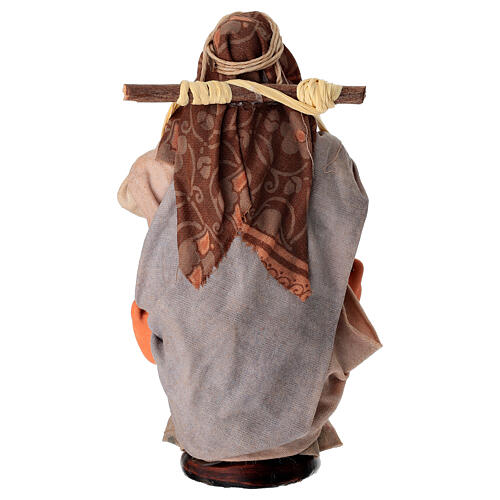 Carregadora de água com jarros 14 cm terracota presépio napolitano 4