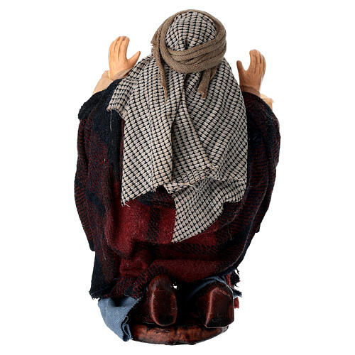 Staunender Mann kniend – für 14 cm Krippe, Terrakotta, neapolitanischer Stil 4