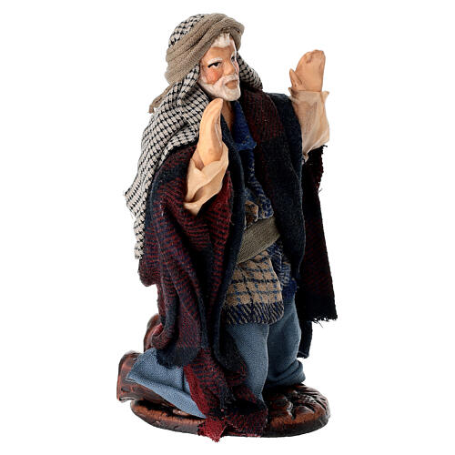 Maravilhado de joelhos terracota 14 cm presépio napolitano 3