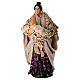 Donna con bambino in braccio terracotta 14 cm presepe napoletano s1