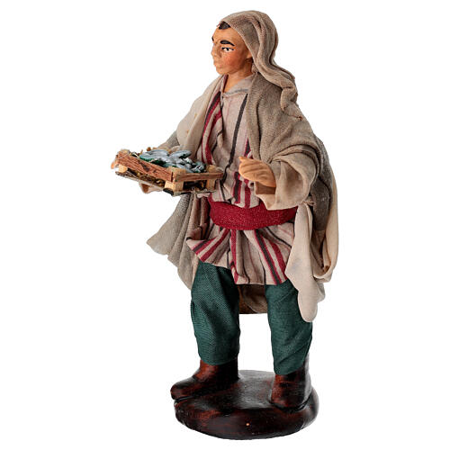 Pêcheur avec caisse en terre cuite 14 cm crèche napolitaine 2