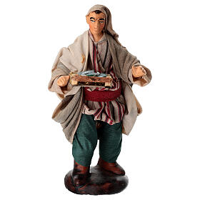 Pescatore con cassetta terracotta 14 cm presepe napoletano