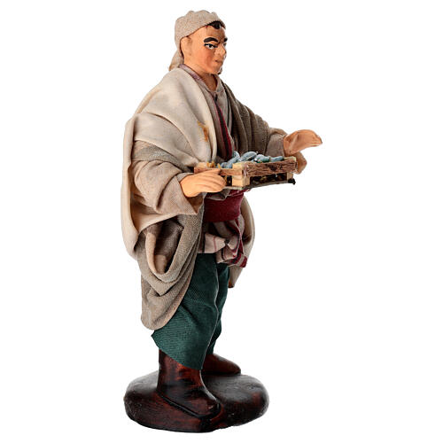 Pescatore con cassetta terracotta 14 cm presepe napoletano 3