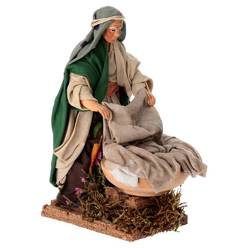 Vieille lavandière 14 cm terre cuite crèche napolitaine 3