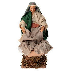 Lavadeira idosa 14 cm terracota presépio napolitano