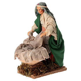 Lavadeira idosa 14 cm terracota presépio napolitano