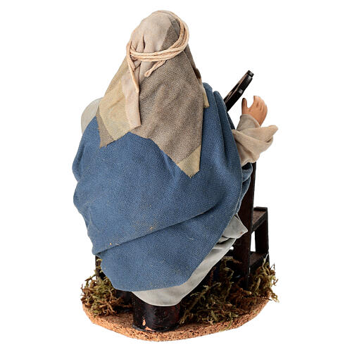 Naprawiający krzesła - figurka z terakoty, szopka neapolitańska 14 cm 4