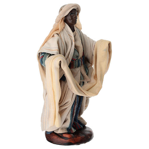 Terracotta fabric seller for 14 cm Neapolitan Nativity Scene 3