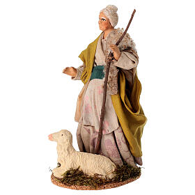 Vecchietta con pecora terracotta 14 cm presepe napoletano