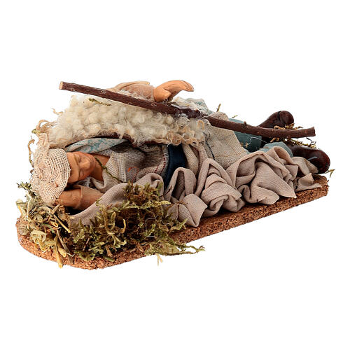 Benino, the sleeping shepherd, terracotta, 14 cm Neapolitan Nativity Scene 3