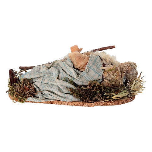 Benino, the sleeping shepherd, terracotta, 14 cm Neapolitan Nativity Scene 4