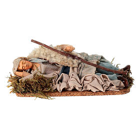 Benino pastore dormiente terracotta 14 cm presepe napoletano
