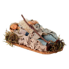 Benino pastore dormiente terracotta 14 cm presepe napoletano