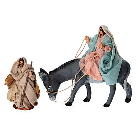 Flight into Egypt Set, Neapolitan nativity scene 6 cm terracotta