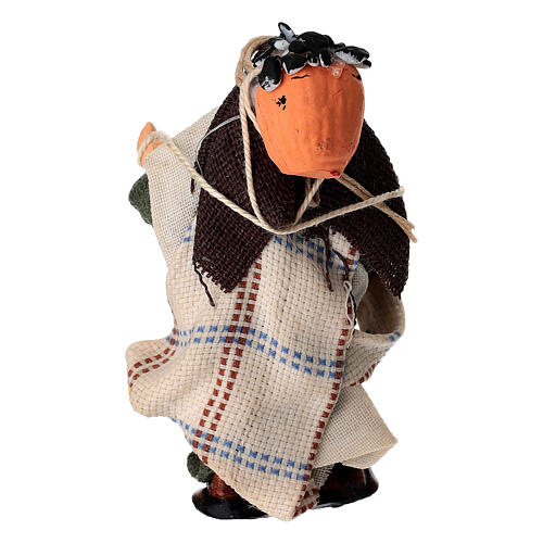 Man with charcoal basket on his shoulders for 6 cm Neapolitan Nativity Scene 4