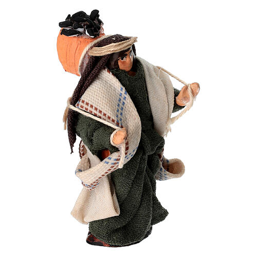 Homme avec charbons sur l'épaule 6 cm crèche napolitaine en terre cuite 2