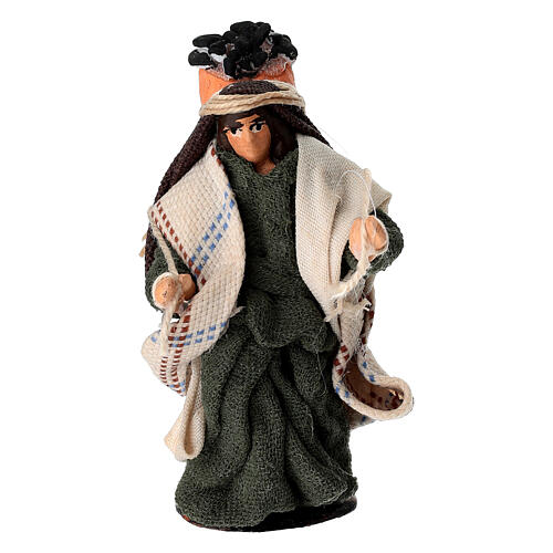 Uomo con carboni in spalla 6 cm terracotta presepe napoletano 1