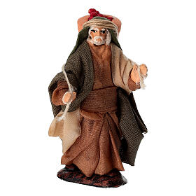 Uomo con cesto di frutta terracotta 6 cm presepe napoletano