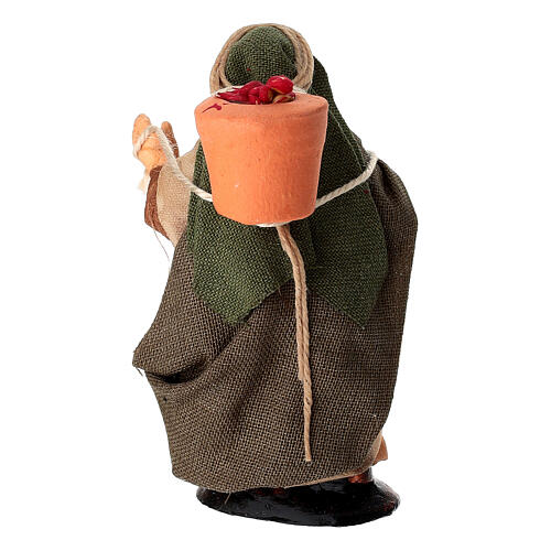 Homem com cesto de frutas em terracota 6 cm presépio napolitano 4