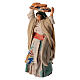 Donna con vassoio di pane 10 cm terracotta presepe napoletano s2