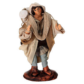 Uomo con sacco in spalle terracotta 10 cm presepe napoletano