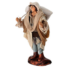 Uomo con sacco in spalle terracotta 10 cm presepe napoletano