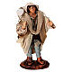 Uomo con sacco in spalle terracotta 10 cm presepe napoletano s1