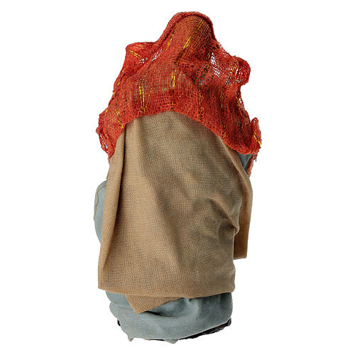 Mujer con conejo terracota 10 cm belén napolitano 4