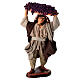 Uomo con cesto d'uva in testa terracotta 10 cm presepe napoletano s1