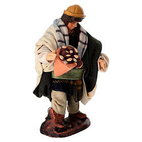Uomo con castagne 10 cm terracotta presepe napoletano