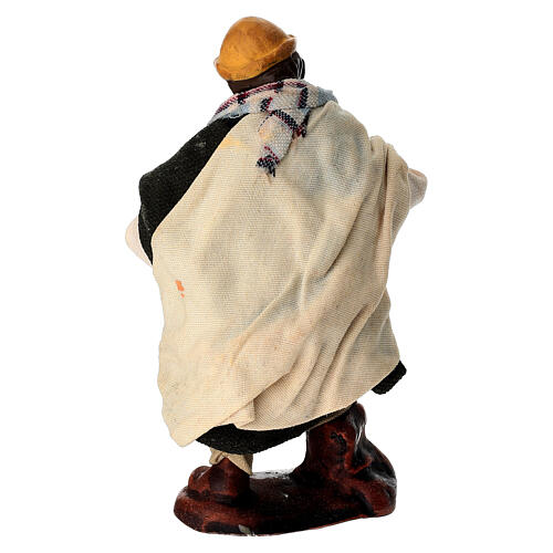 Uomo con castagne 10 cm terracotta presepe napoletano 5