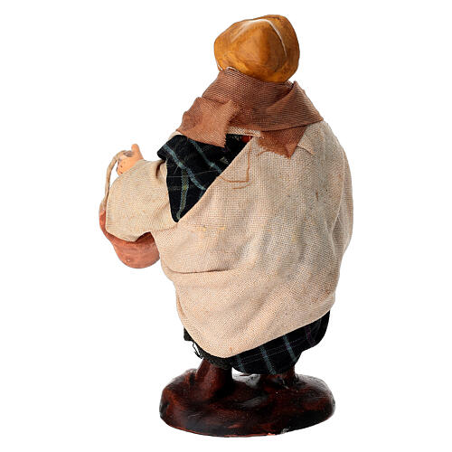 Man with buckets, terracotta, 10 cm Neapolitan Nativity Scene 4