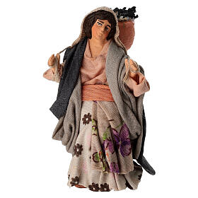 Mujer con carbones 10 cm terracota belén napolitano