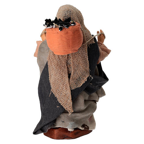 Donna con carboni 10 cm terracotta presepe napoletano 4