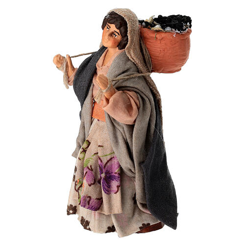 Mulher com carvões 10 cm presépio napolitano em terracota 2