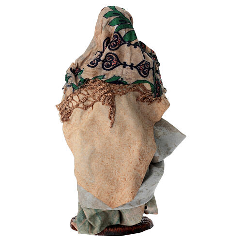 15 cm terracotta Nativity Scene figurine: farmer with hen 4